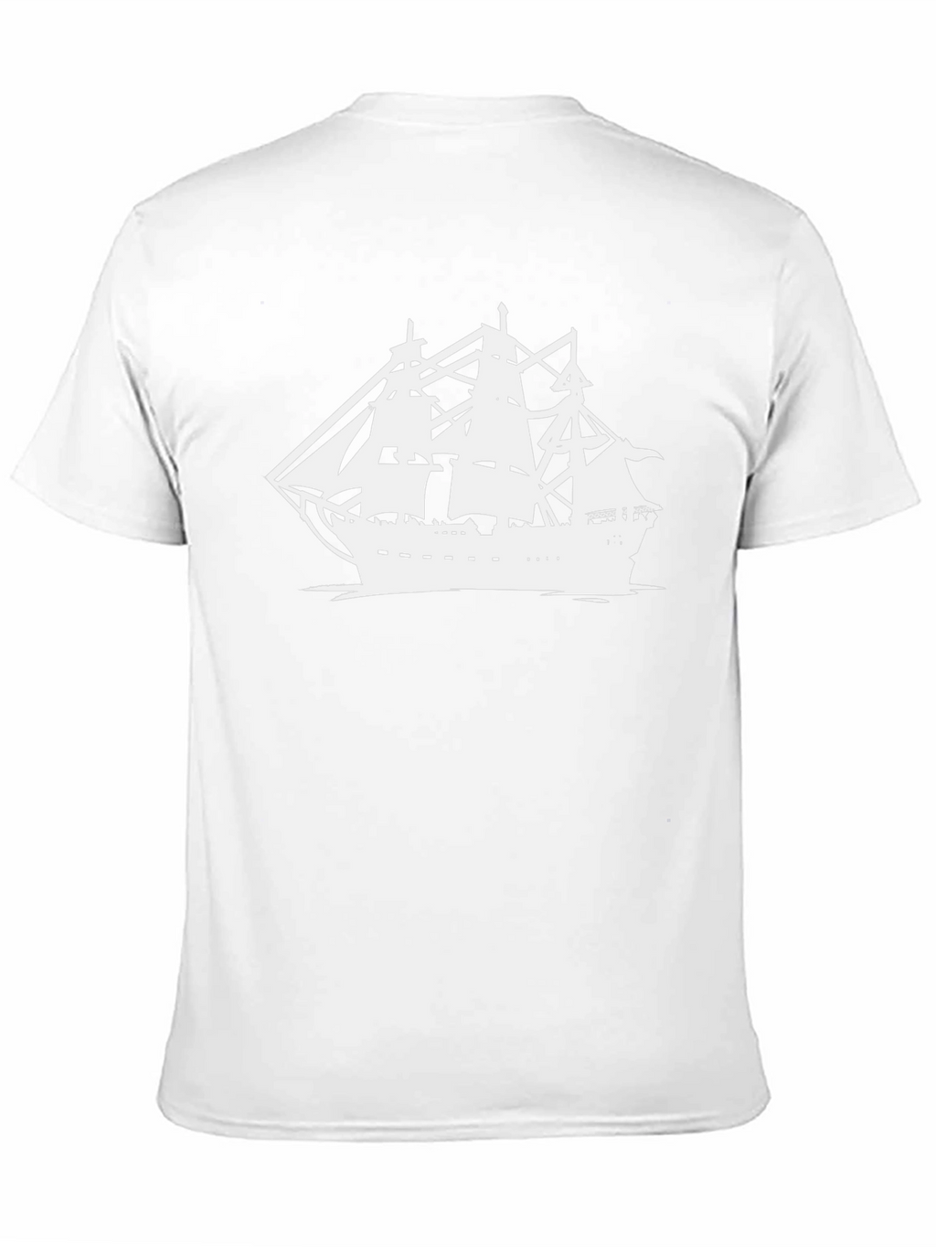 Sailing Ship Graphic Tee - Black Cotton T-Shirt