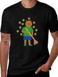 Bear Sweeping Flowers Graphic T-Shirt