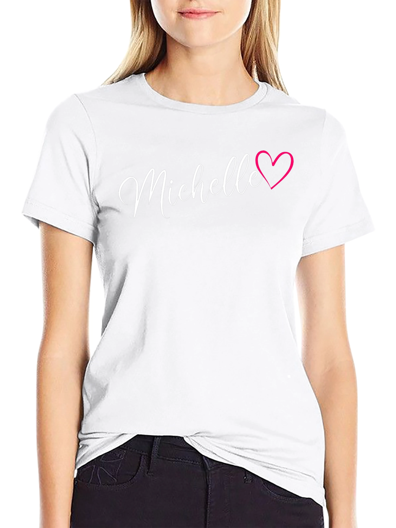 Michelle Heart T-Shirt - Personalized Name Tee