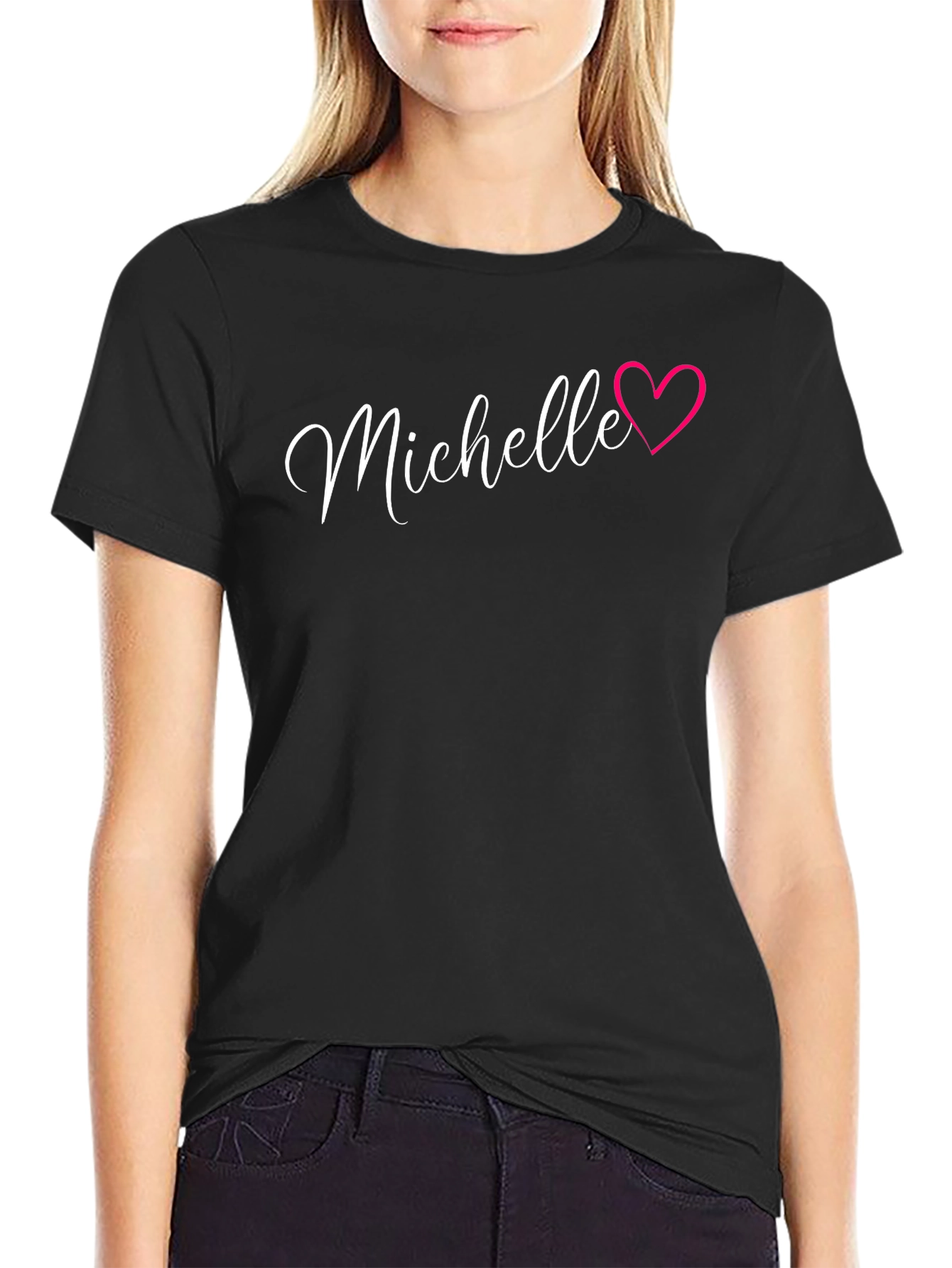 Michelle Heart T-Shirt - Personalized Name Tee