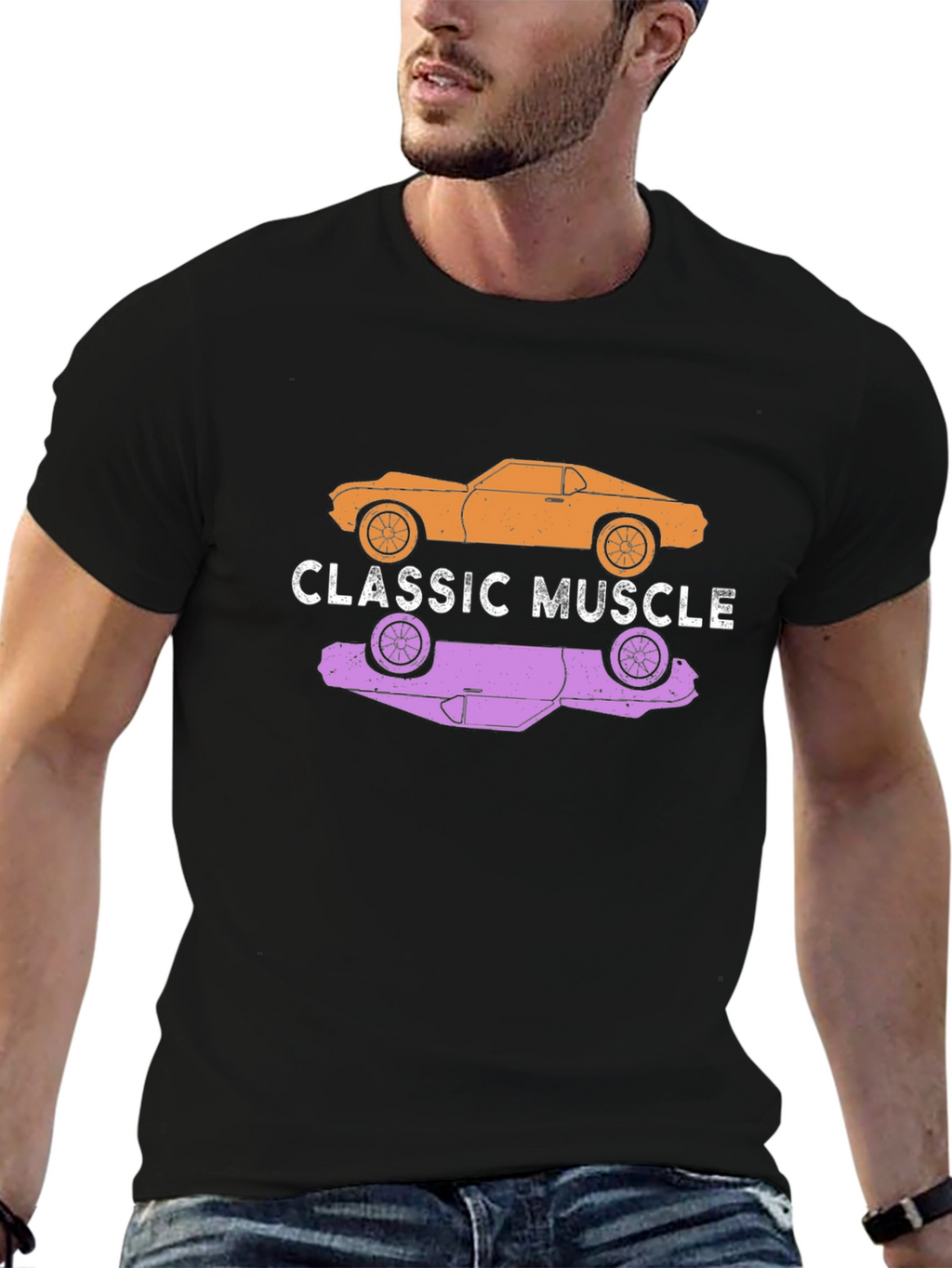Classic Muscle Car T-Shirt - Black