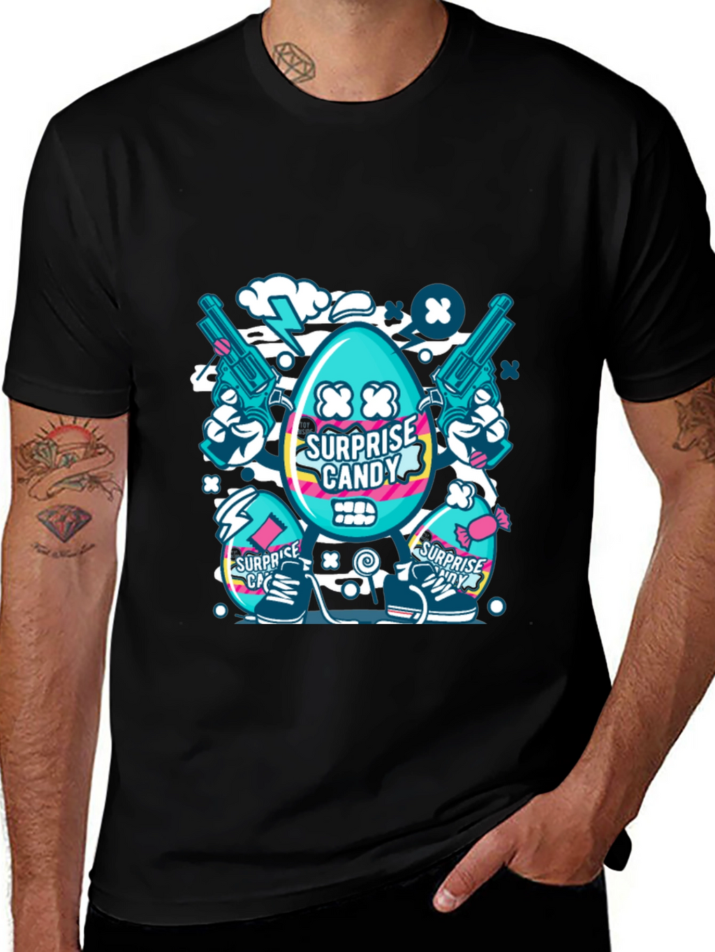 Surprise Candy Graphic T-Shirt - Funky Streetwear