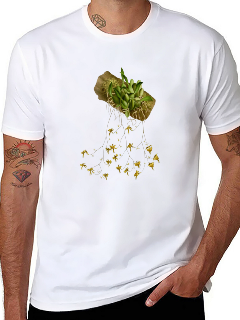 Botanical Print T-Shirt - Unique Plant Design