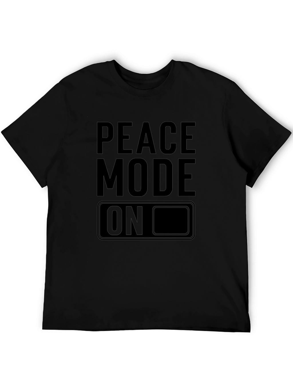 Peace Mode On Graphic Tee - Black Cotton T-Shirt