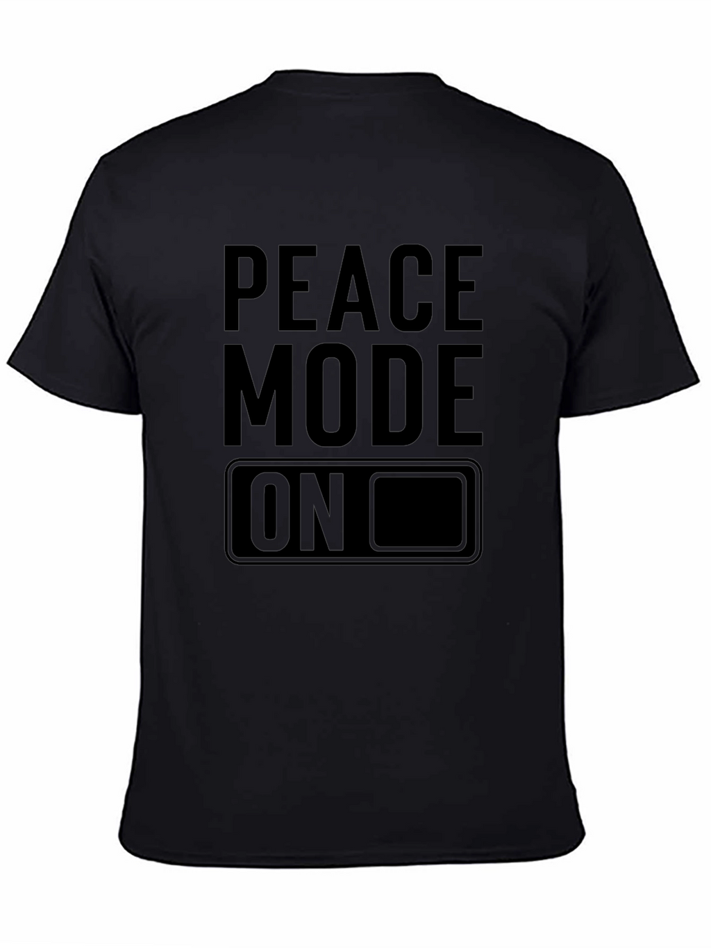 Peace Mode On Graphic Tee - Black Cotton T-Shirt