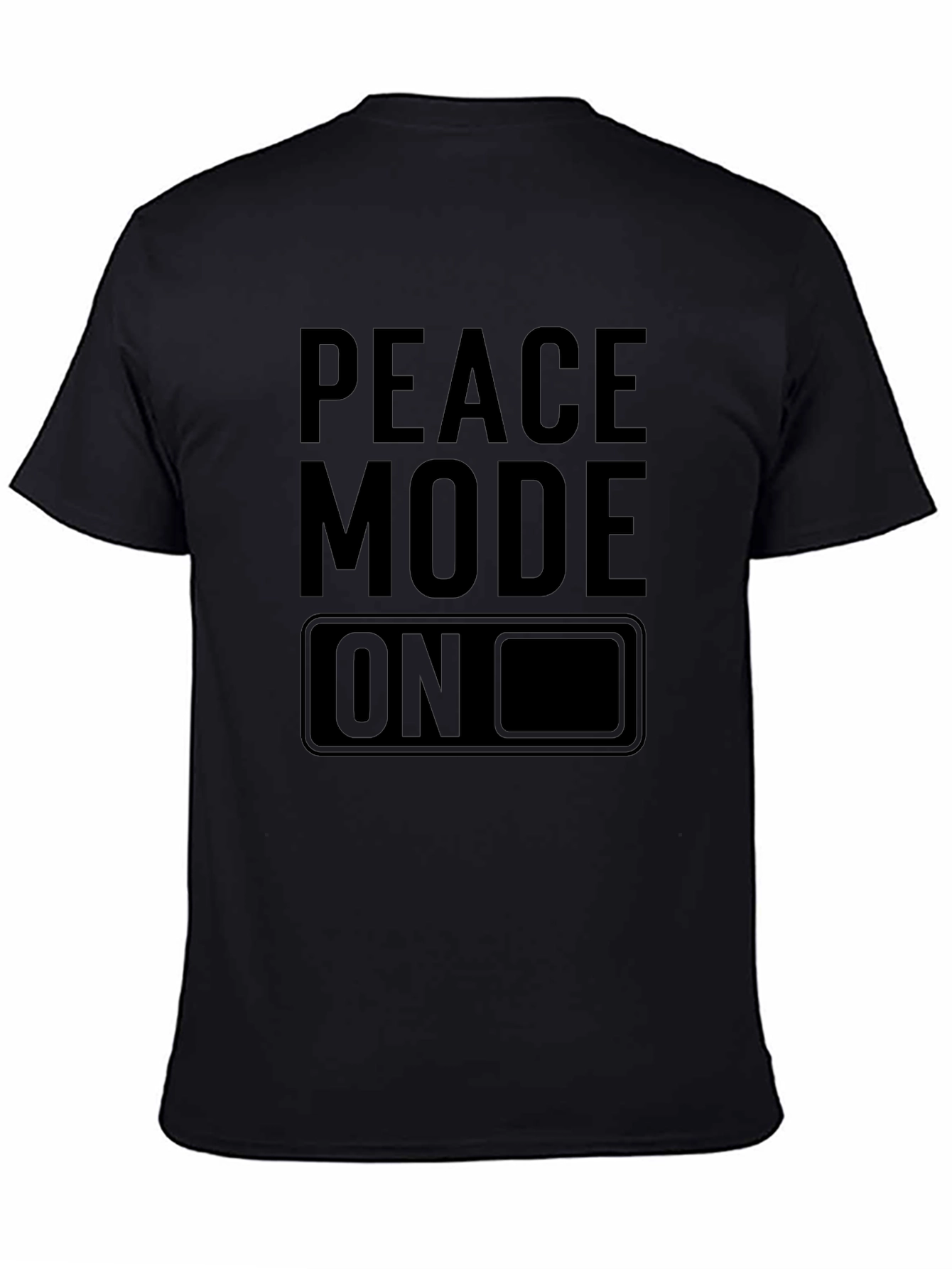 Peace Mode On Graphic Tee - Black Cotton T-Shirt