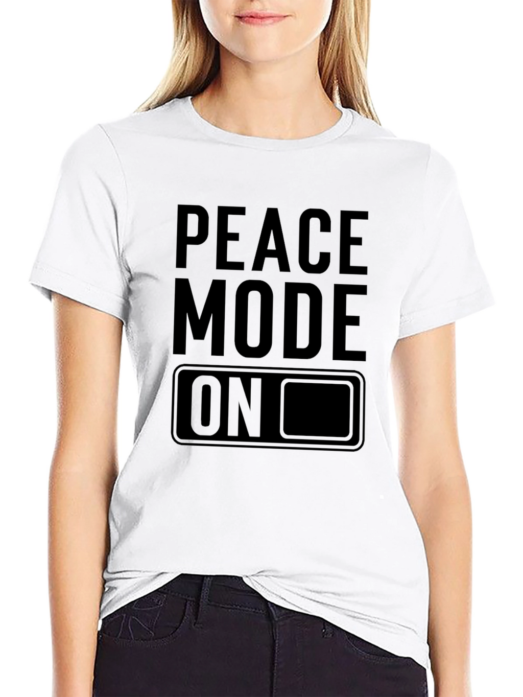 Peace Mode On Graphic Tee - Black Cotton T-Shirt