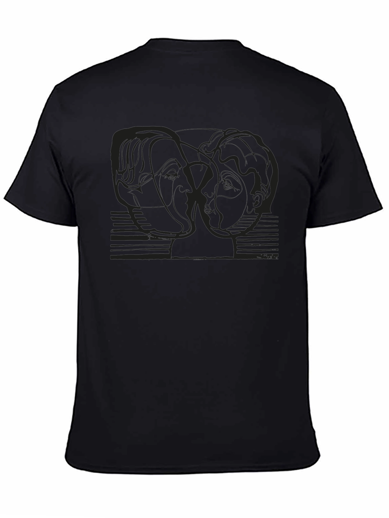 Abstract Art Tee - Minimalist Black T-Shirt