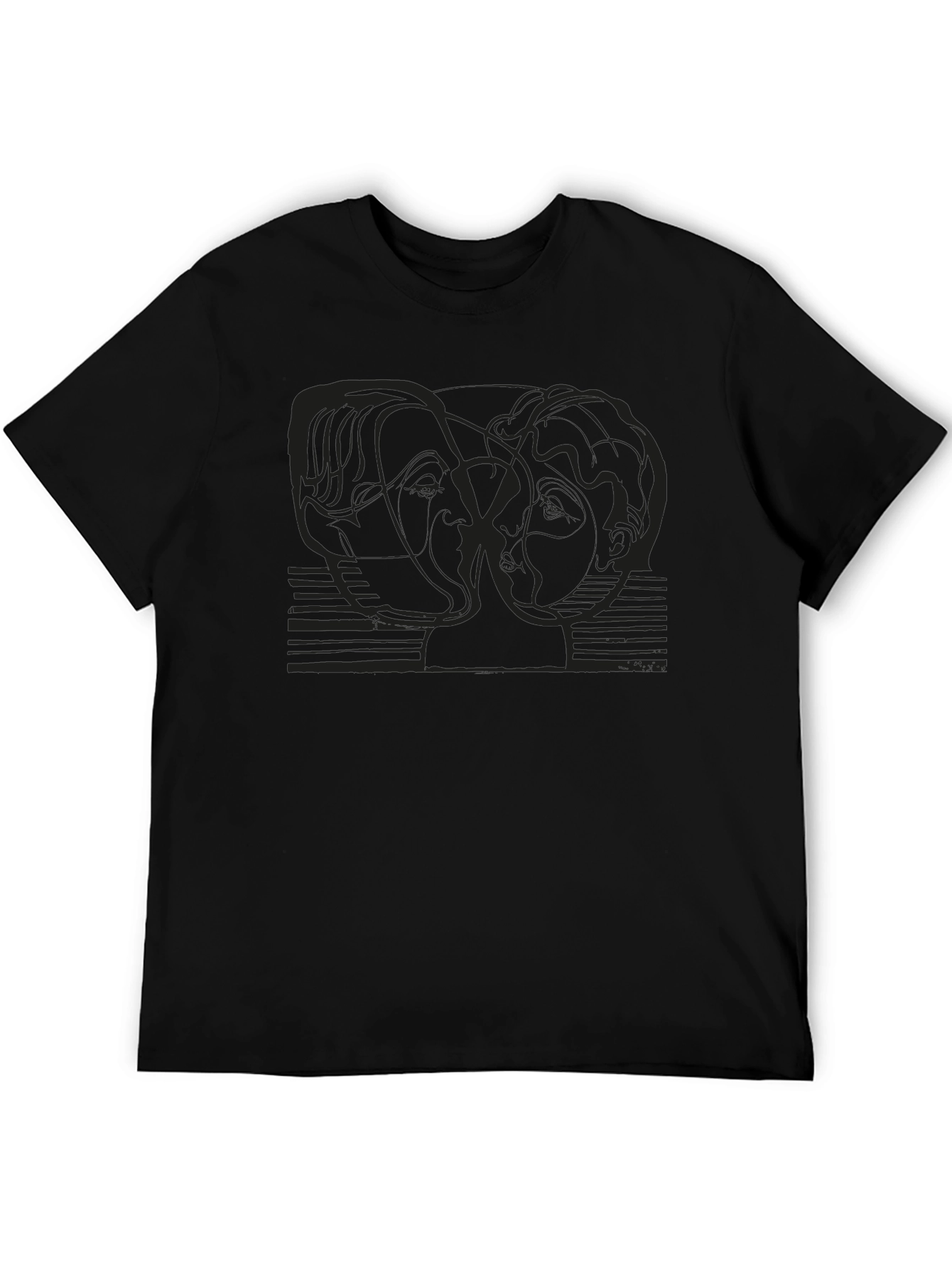 Abstract Art Tee - Minimalist Black T-Shirt