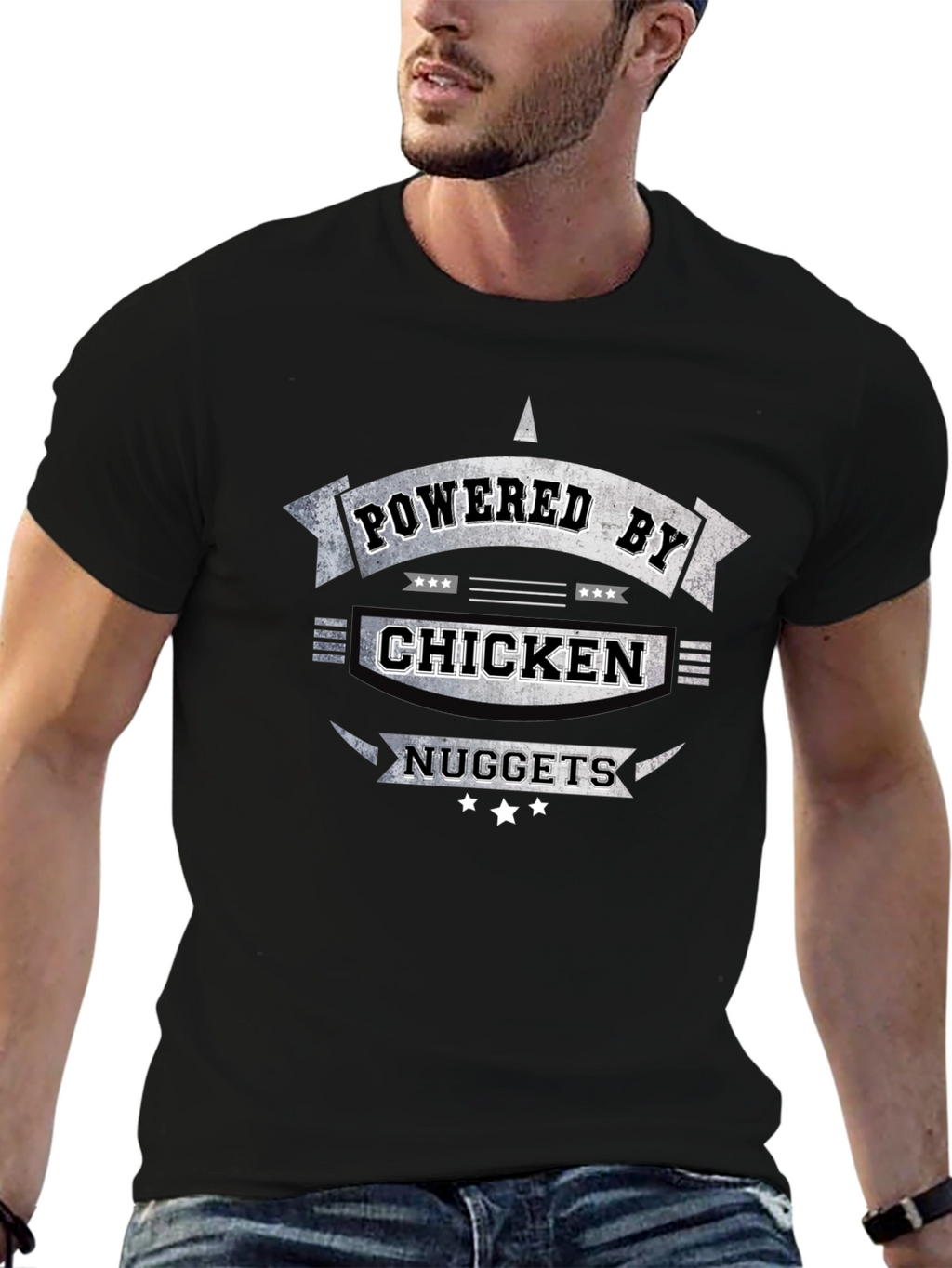 Chicken Nuggets Powered Funny T-Shirt