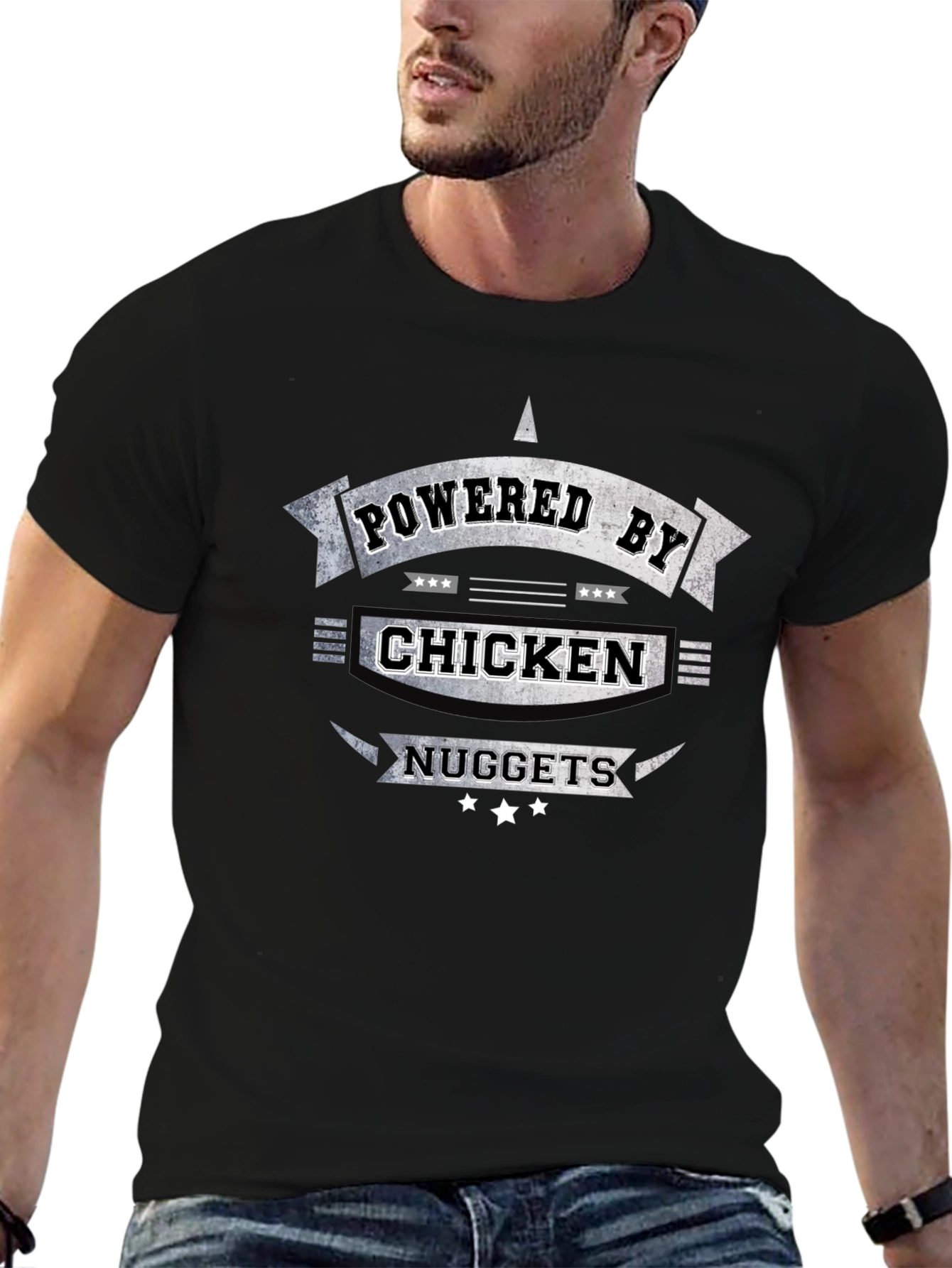 Chicken Nuggets Powered Funny T-Shirt