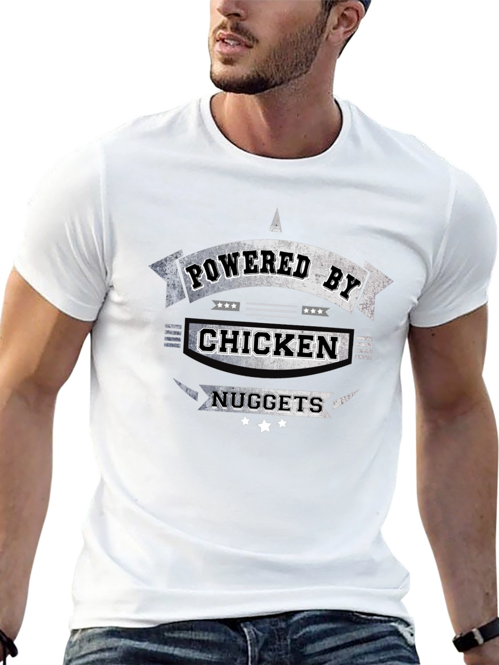 Chicken Nuggets Powered Funny T-Shirt