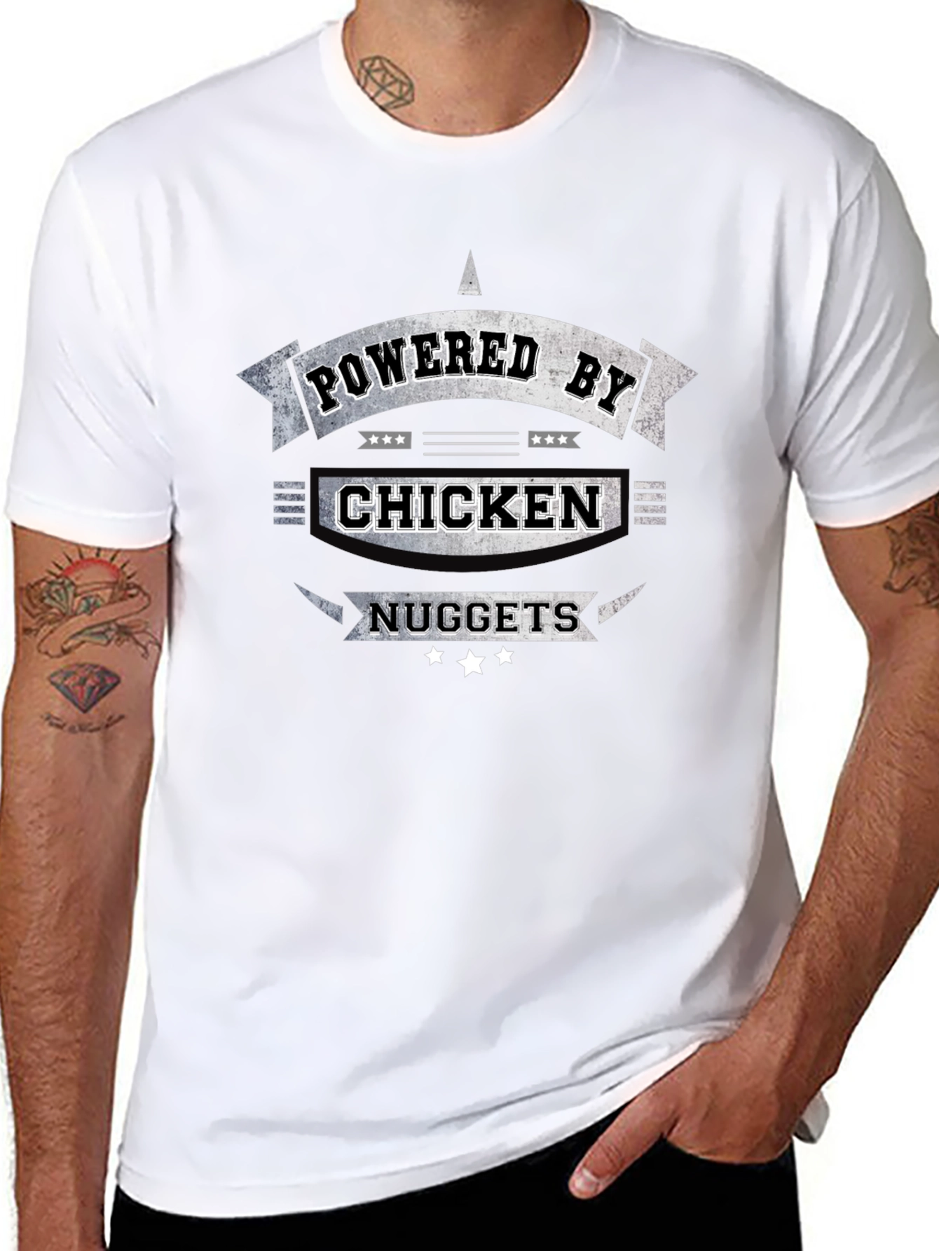 Chicken Nuggets Powered Funny T-Shirt