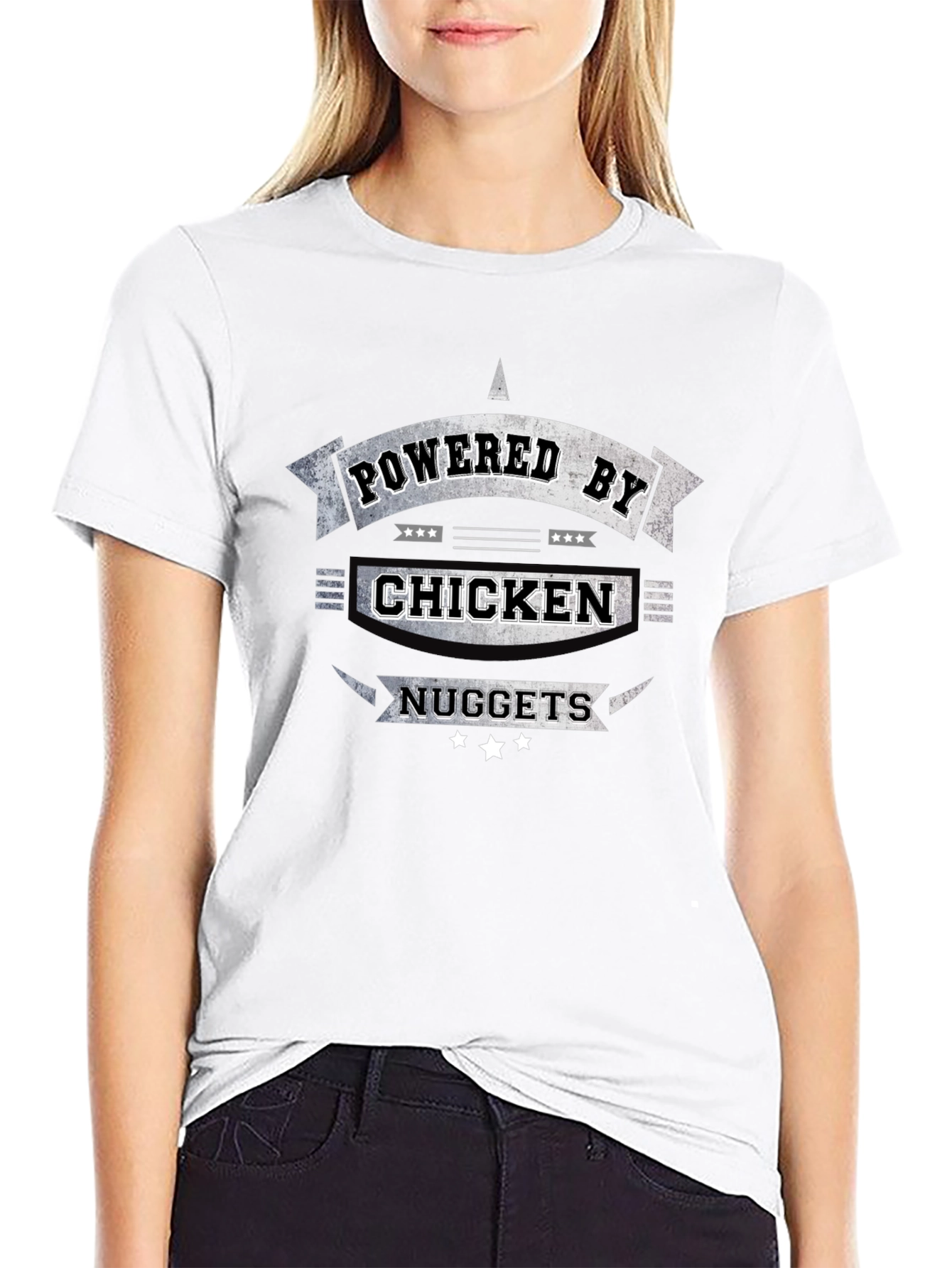 Chicken Nuggets Powered Funny T-Shirt