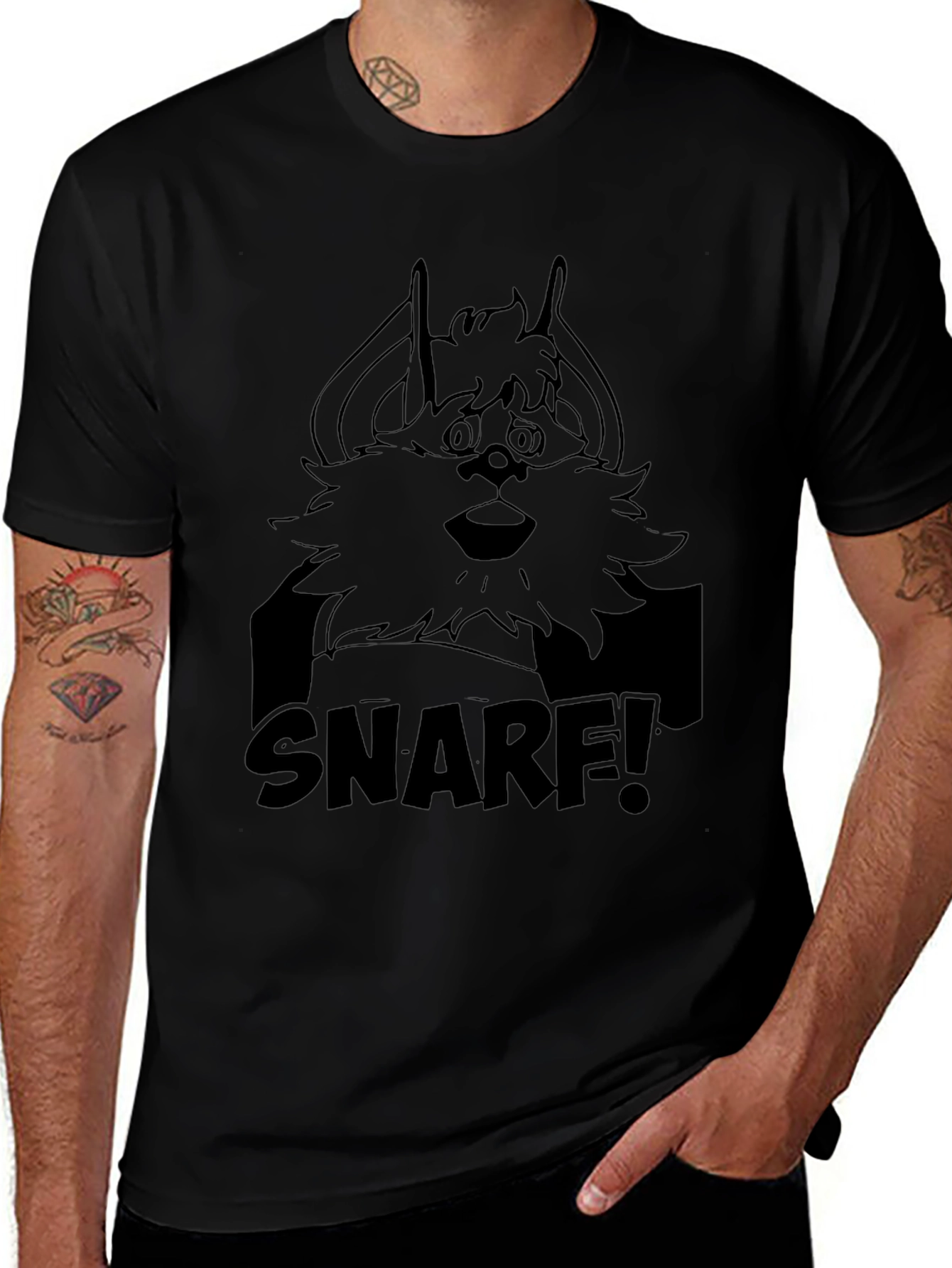 Snarf! Black Cartoon T-Shirt