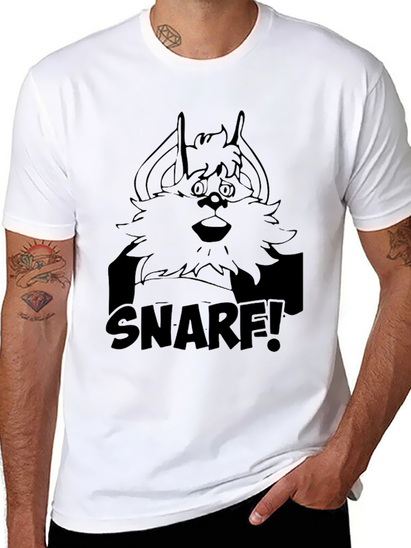 Snarf! Black Cartoon T-Shirt