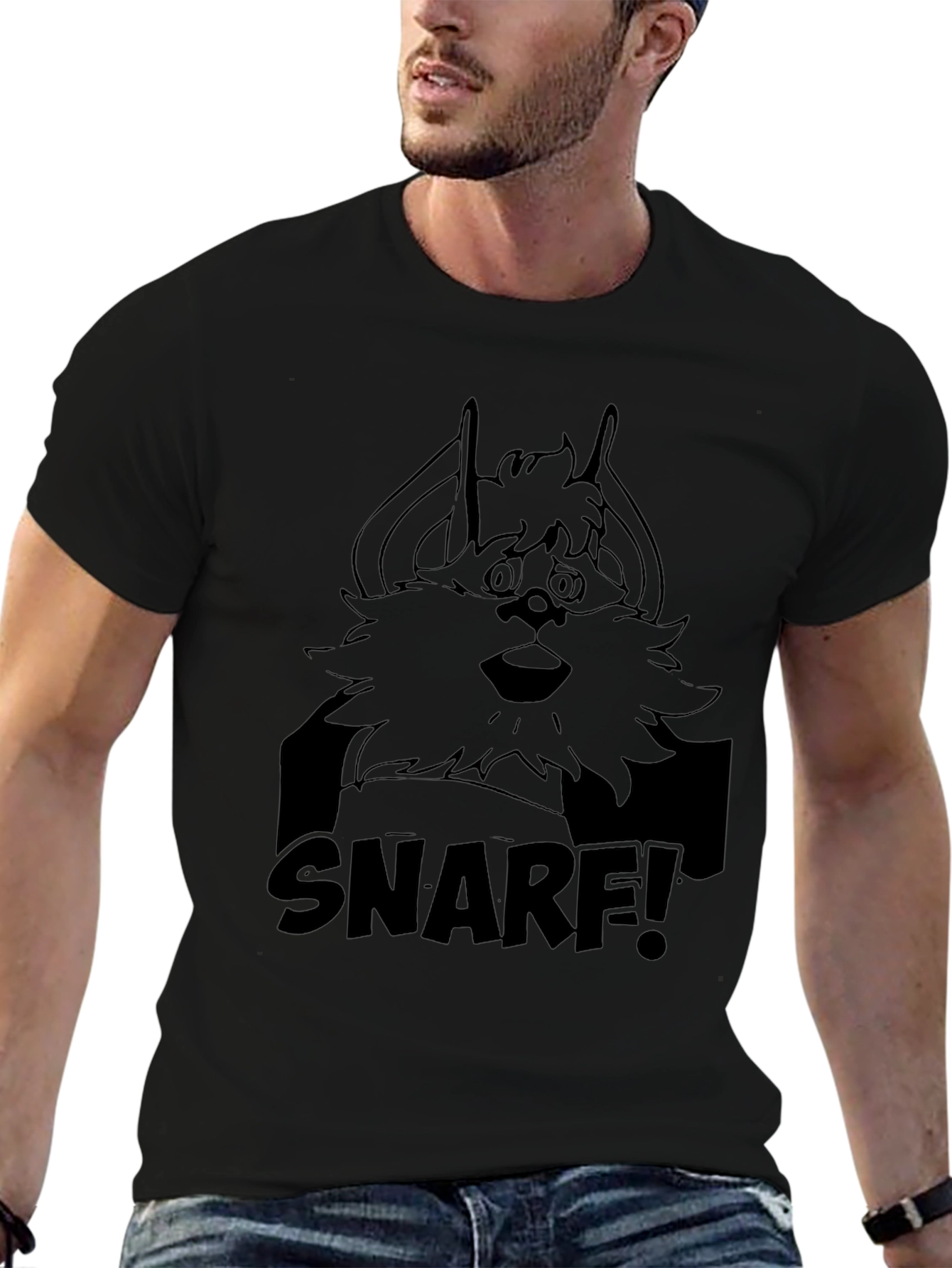 Snarf! Black Cartoon T-Shirt