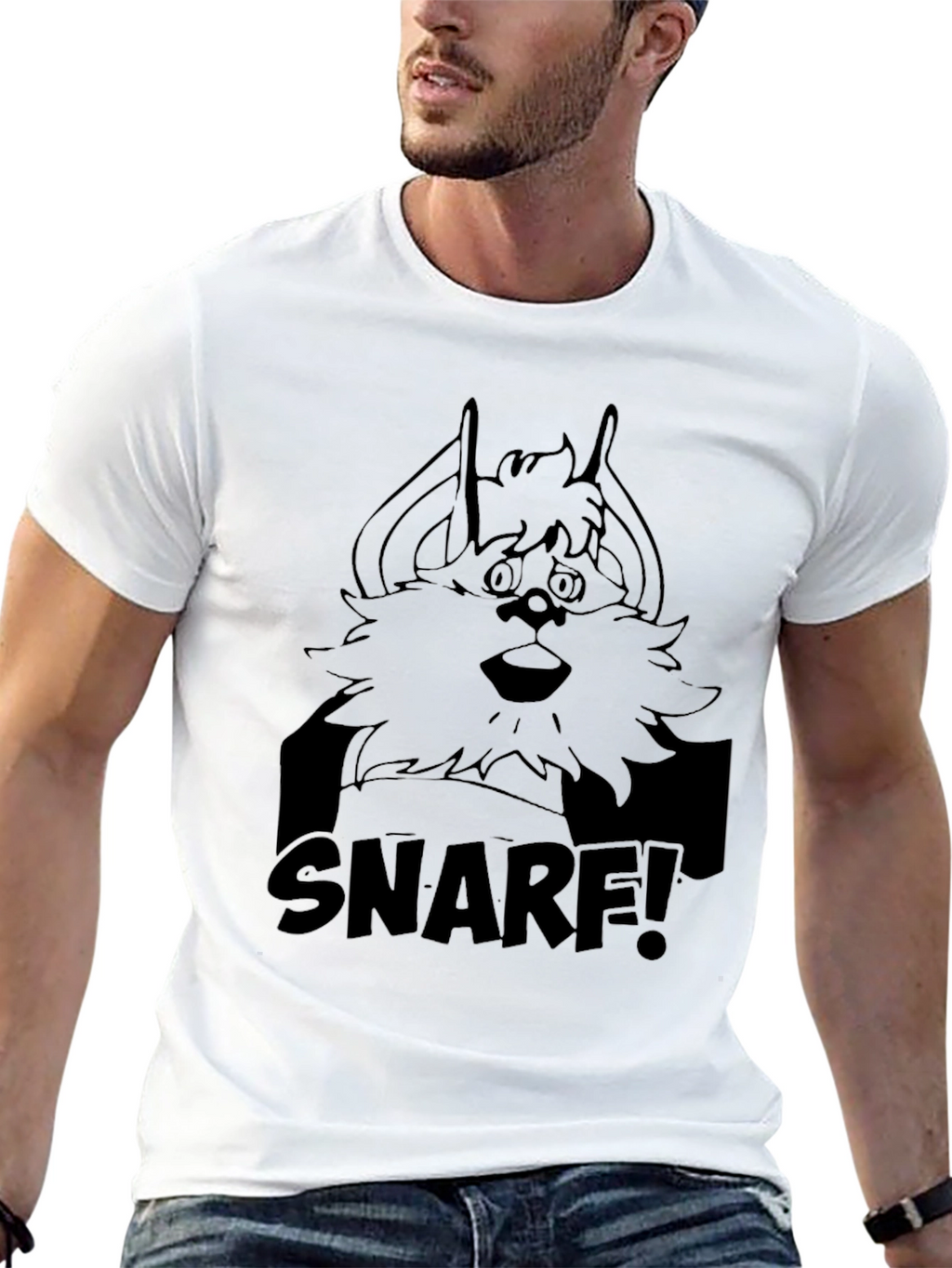 Snarf! Black Cartoon T-Shirt
