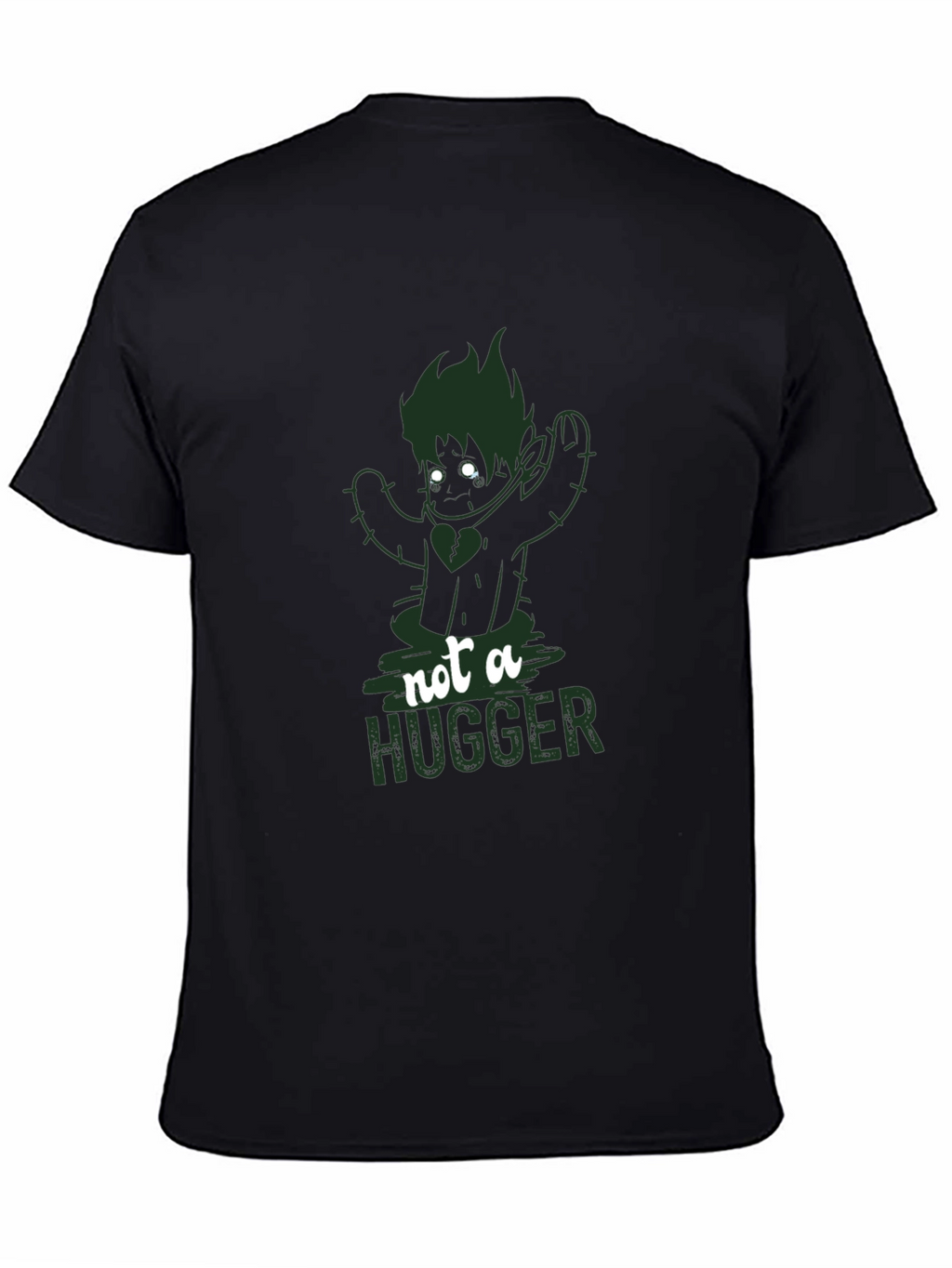 Not A Hugger Cactus Graphic T-Shirt - Black