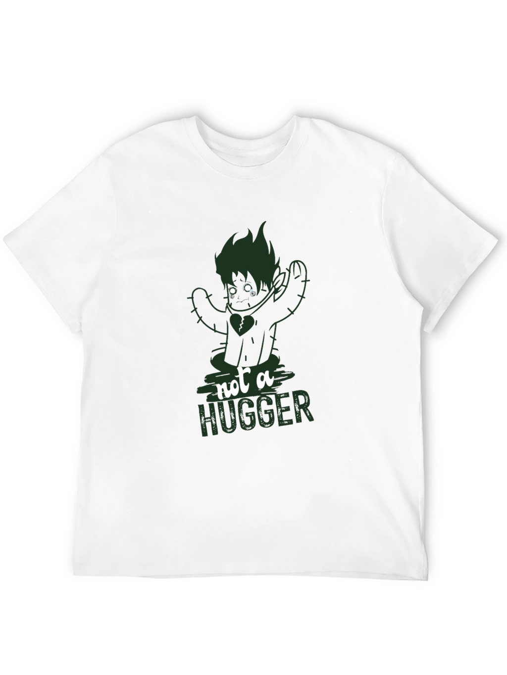 Not A Hugger Cactus Graphic T-Shirt - Black