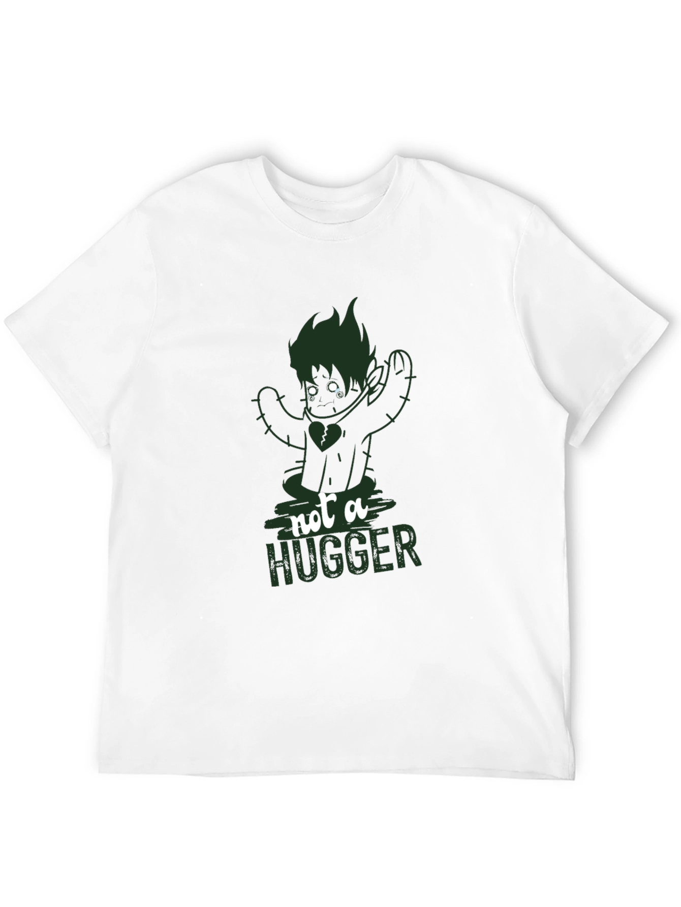 Not A Hugger Cactus Graphic T-Shirt - Black