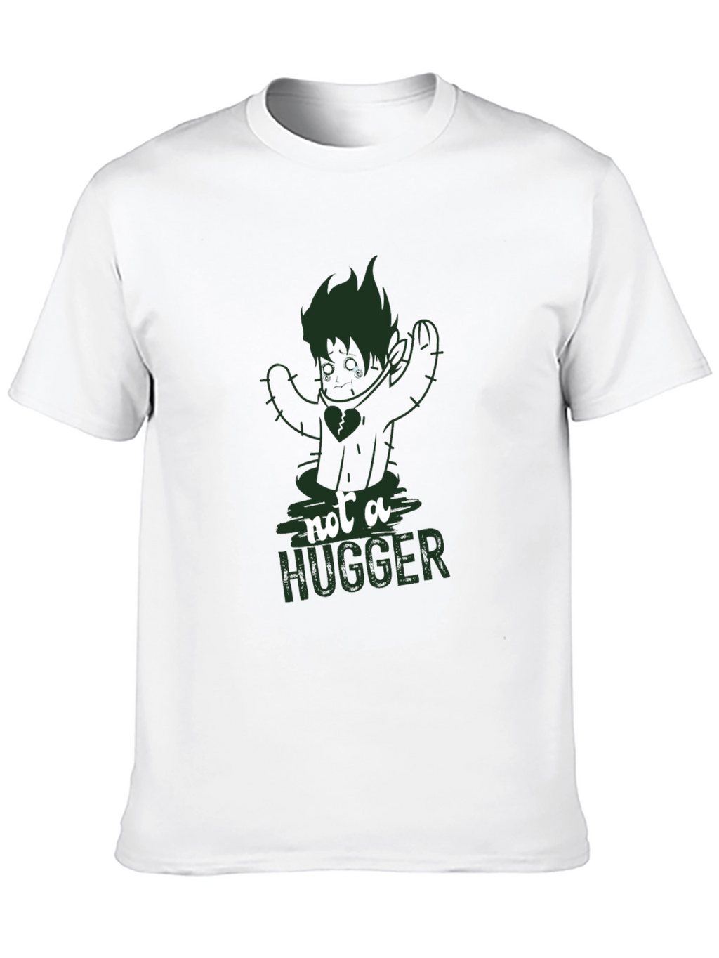 Not A Hugger Cactus Graphic T-Shirt - Black