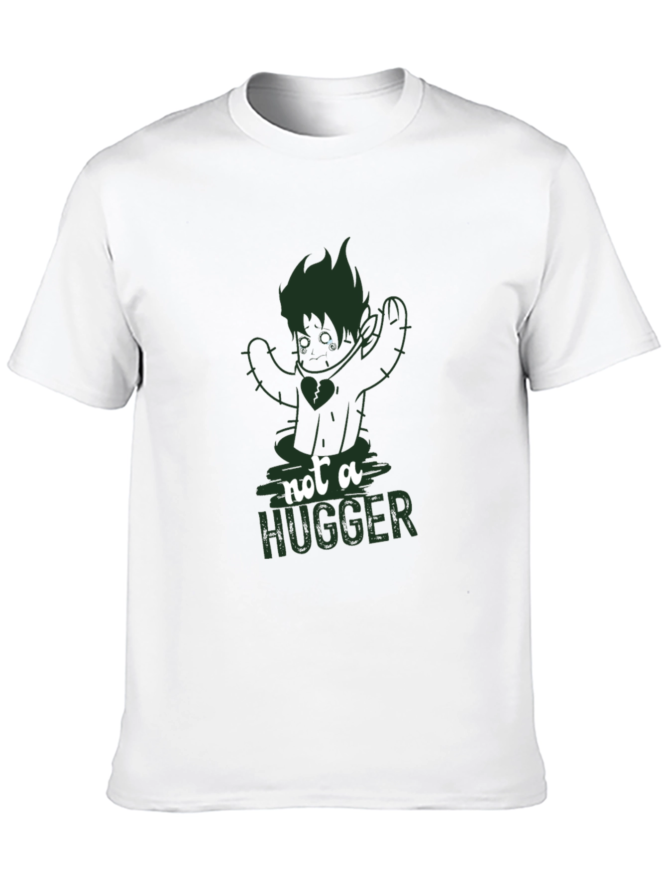 Not A Hugger Cactus Graphic T-Shirt - Black