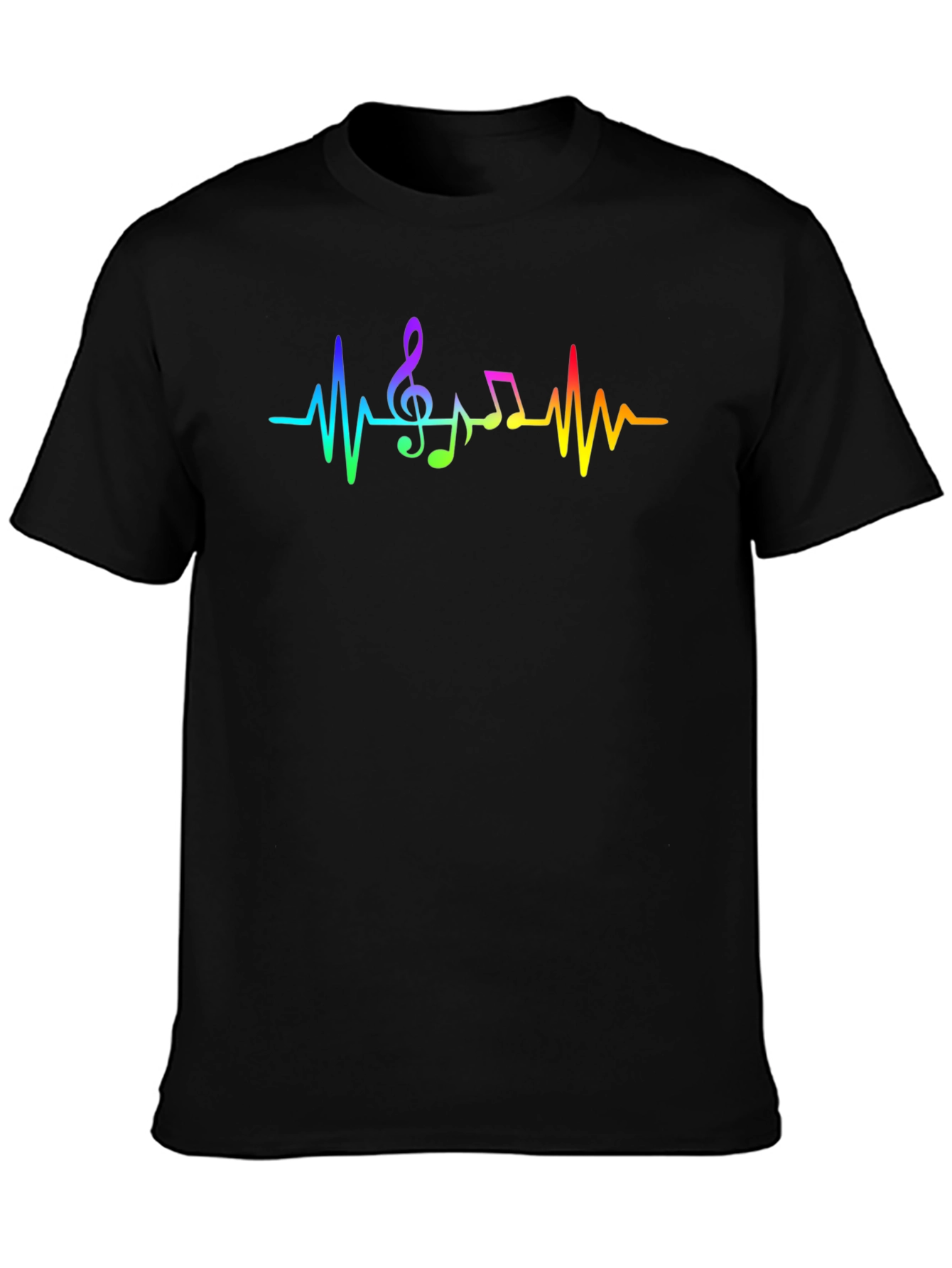 Music Heartbeat Rainbow T-Shirt - Cotton Blend Tee