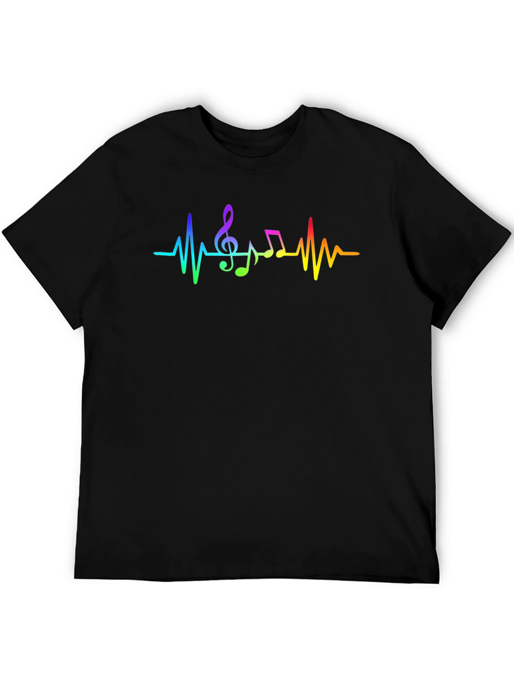 Music Heartbeat Rainbow T-Shirt - Cotton Blend Tee