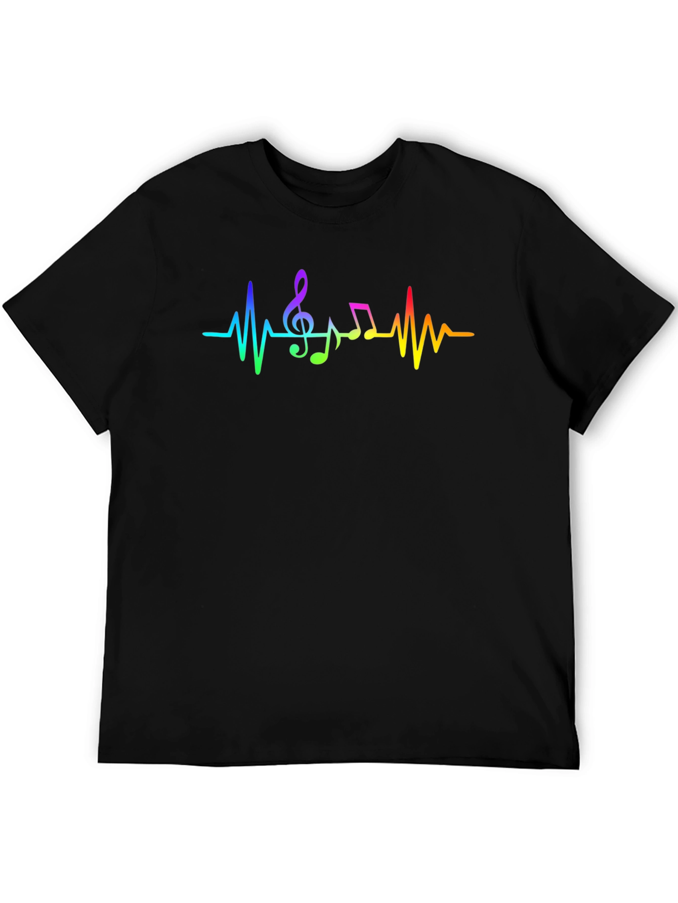 Music Heartbeat Rainbow T-Shirt - Cotton Blend Tee