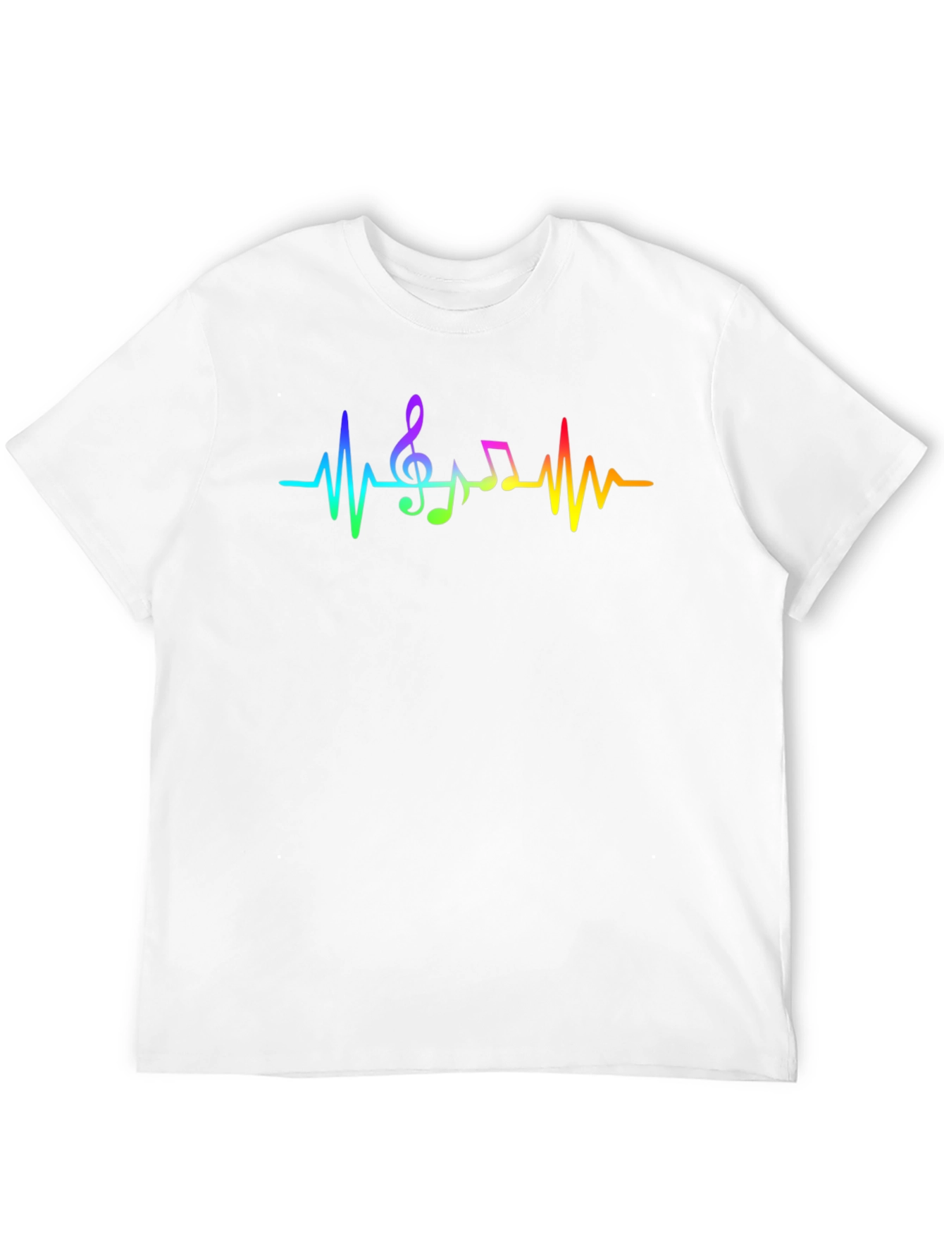 Music Heartbeat Rainbow T-Shirt - Cotton Blend Tee
