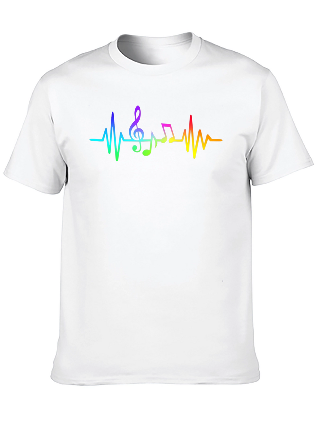 Music Heartbeat Rainbow T-Shirt - Cotton Blend Tee