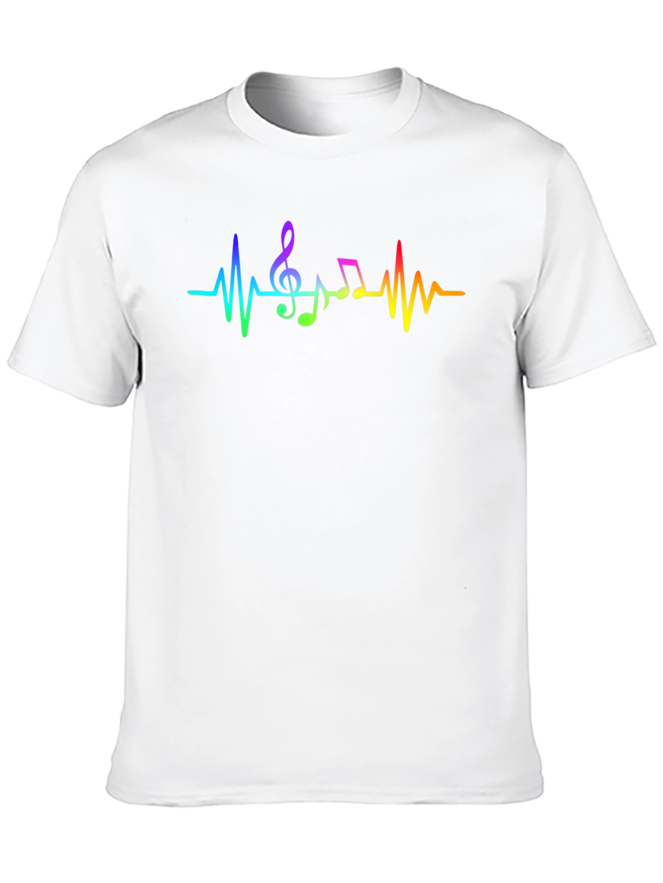 Music Heartbeat Rainbow T-Shirt - Cotton Blend Tee