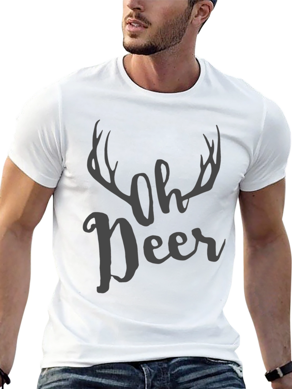 Oh Deer Graphic Print Mens T-Shirt