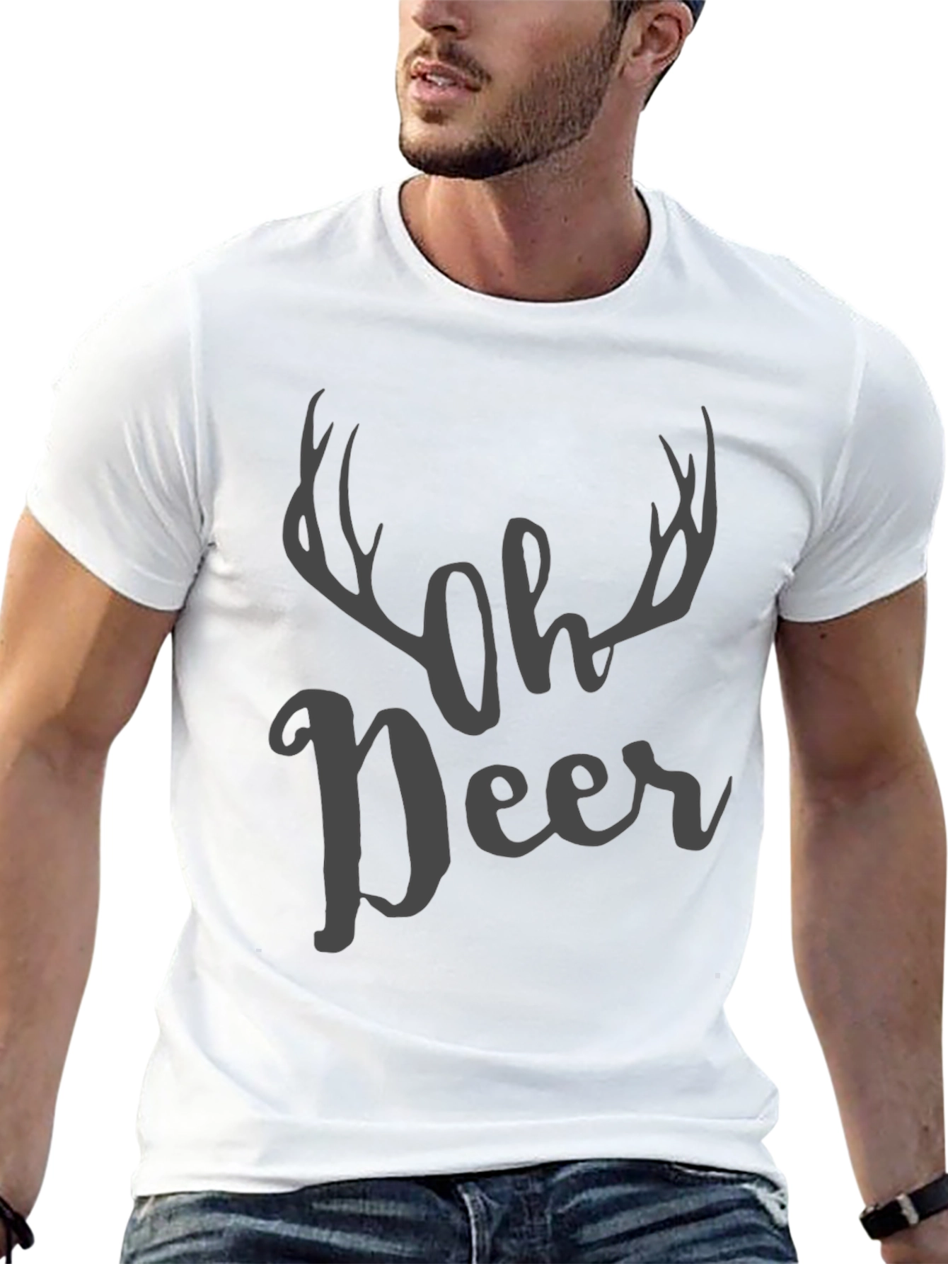 Oh Deer Graphic Print Mens T-Shirt