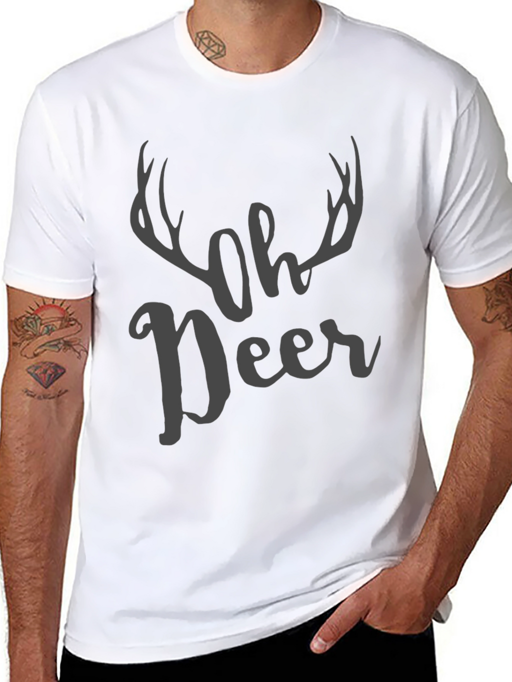 Oh Deer Graphic Print Mens T-Shirt