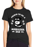 Proud Schnauzer Dad Black Graphic T-Shirt