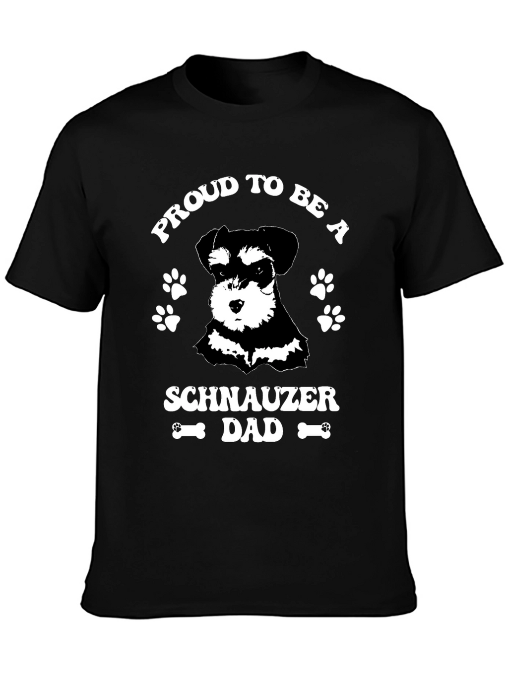 Proud Schnauzer Dad Black Graphic T-Shirt
