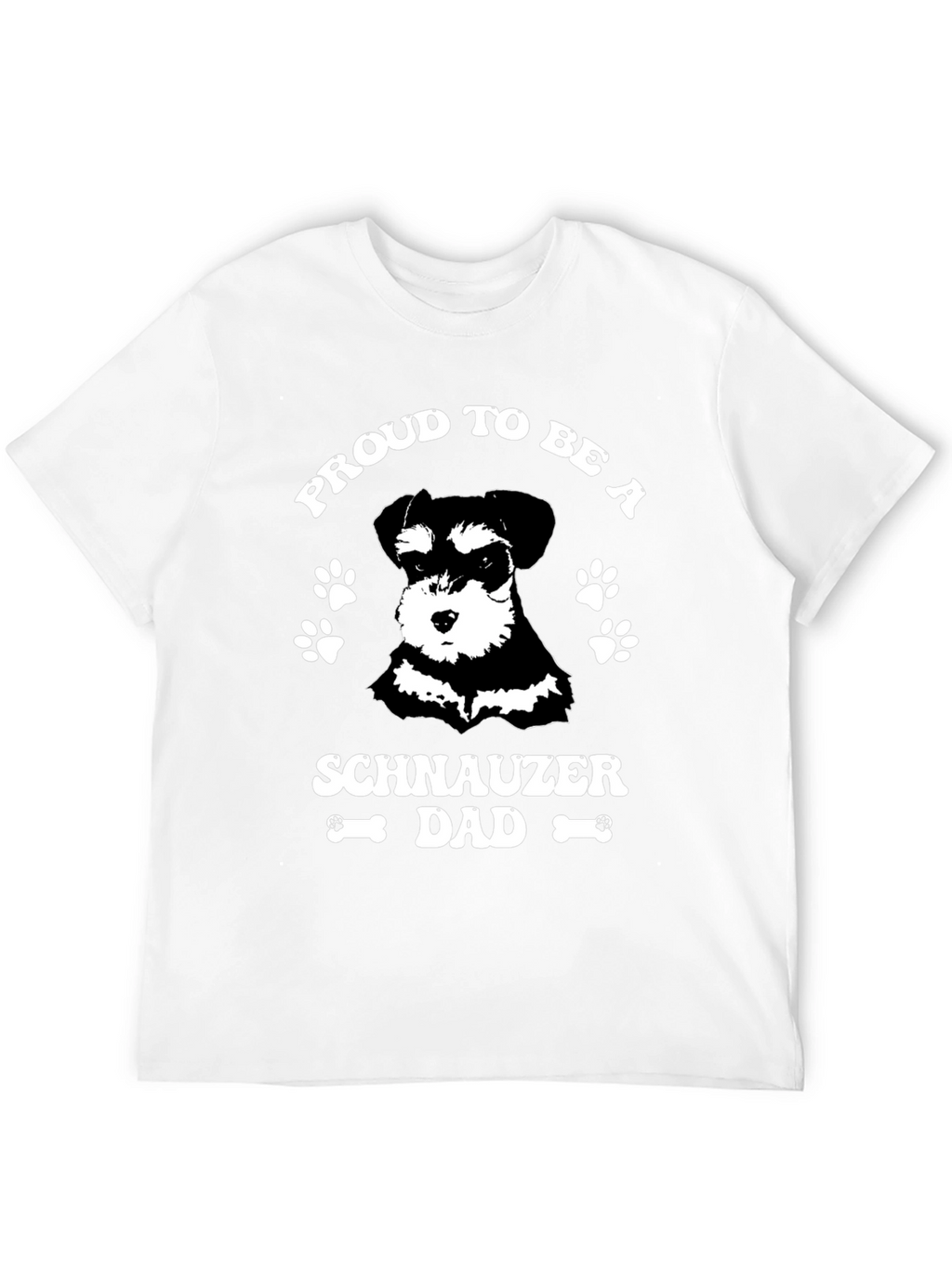 Proud Schnauzer Dad Black Graphic T-Shirt
