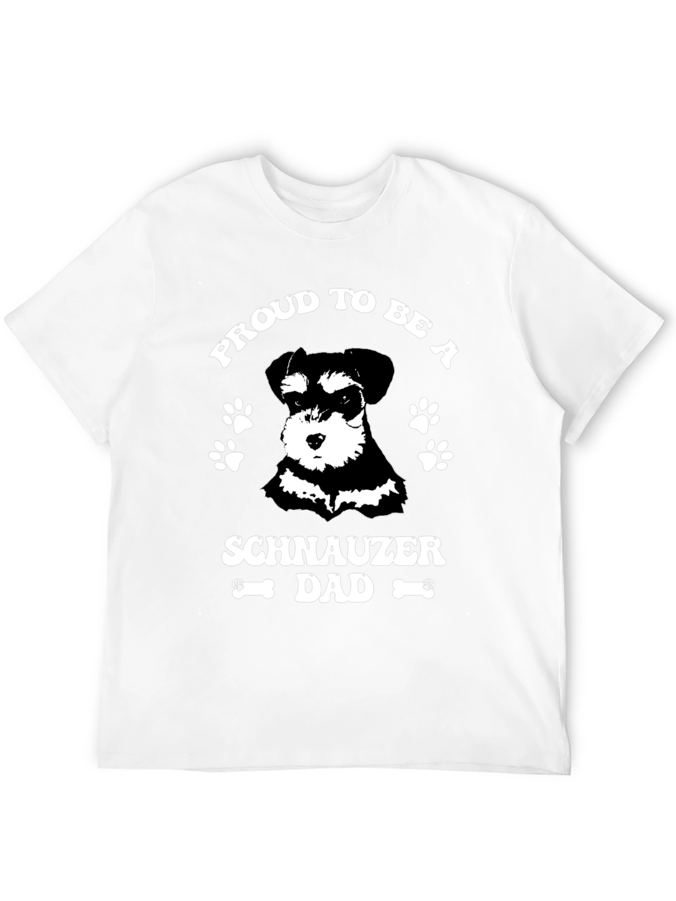 Proud Schnauzer Dad Black Graphic T-Shirt