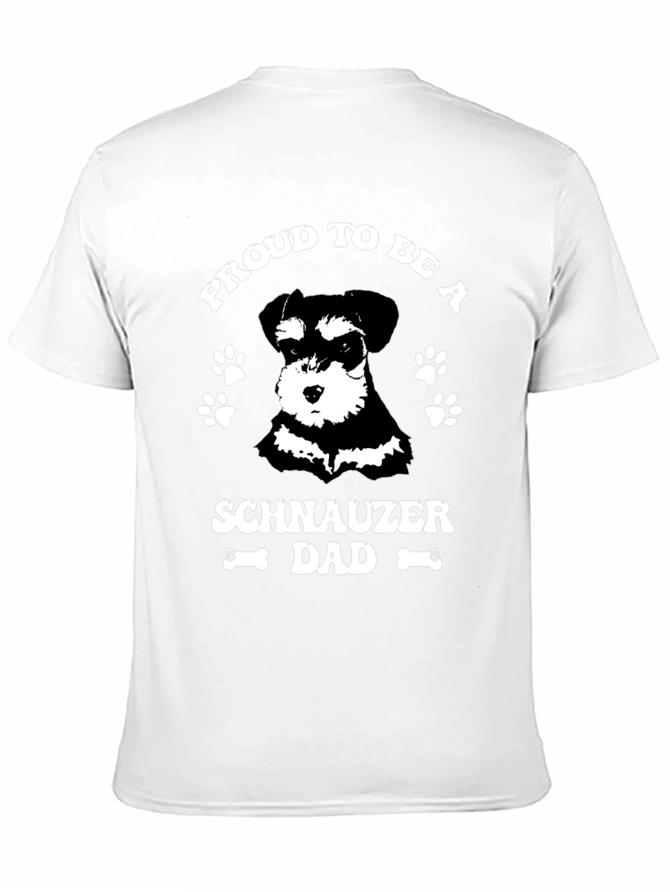 Proud Schnauzer Dad Black Graphic T-Shirt