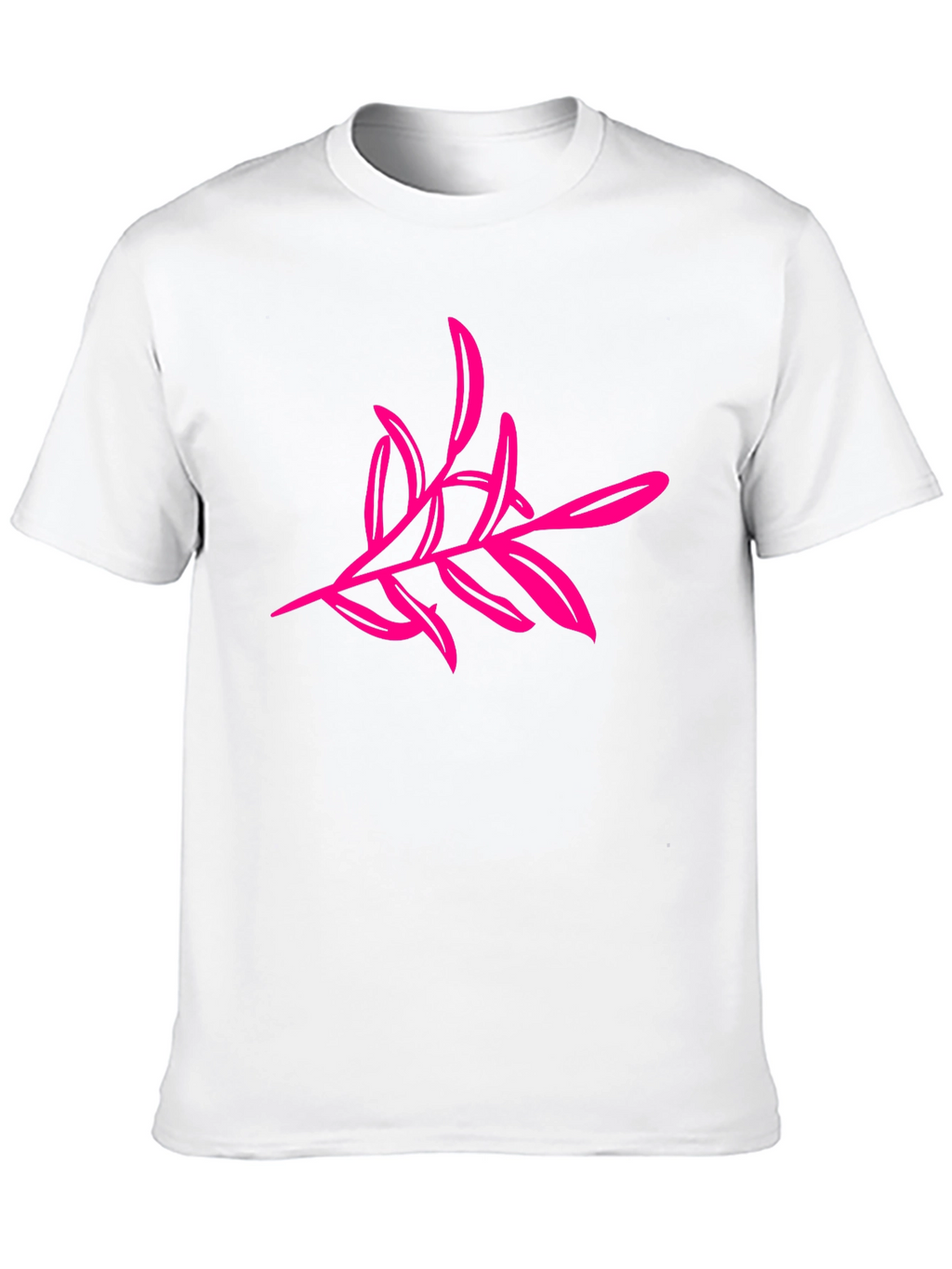 Black T-Shirt with Pink Floral Design