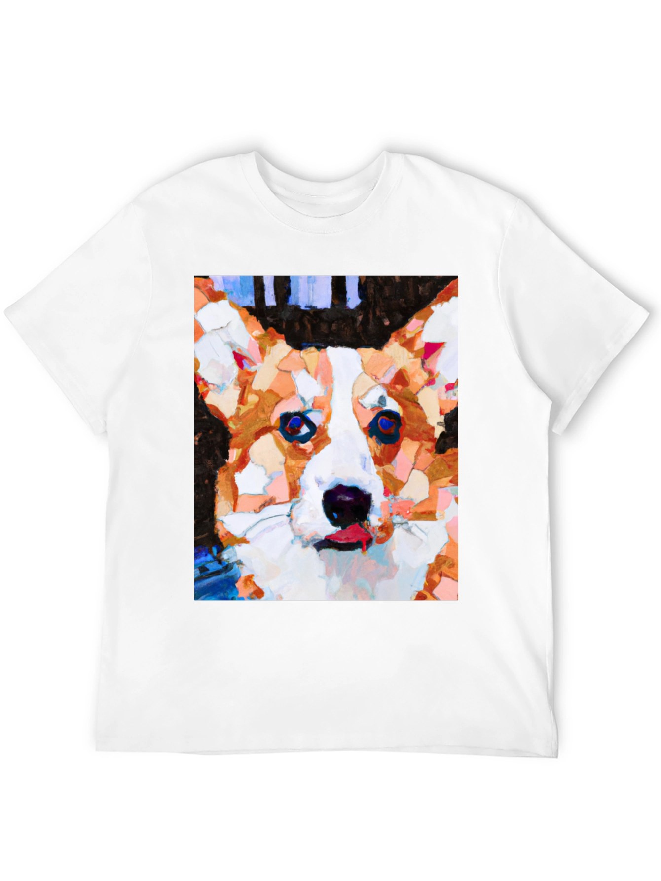 Abstract Corgi Dog Art Black T-Shirt