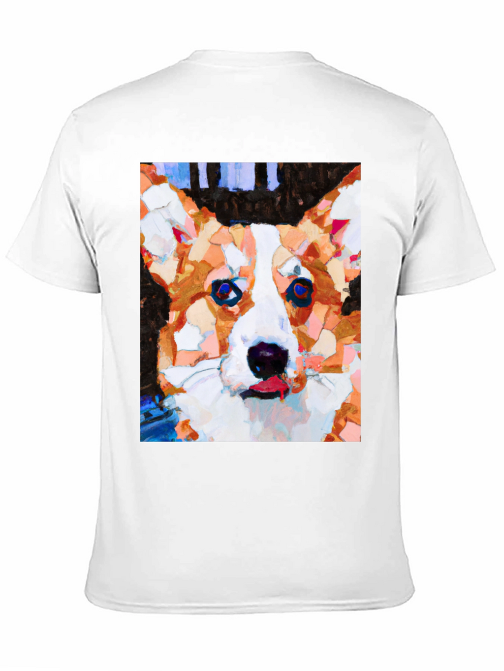 Abstract Corgi Dog Art Black T-Shirt
