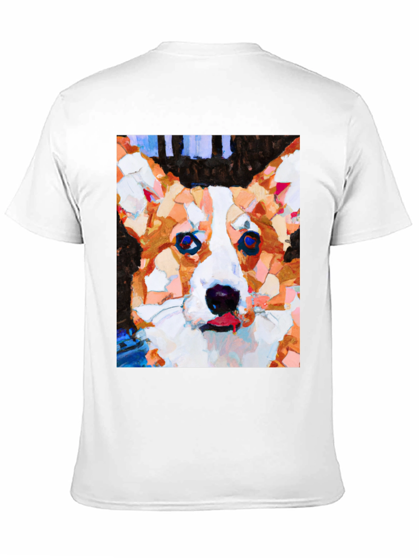 Abstract Corgi Dog Art Black T-Shirt