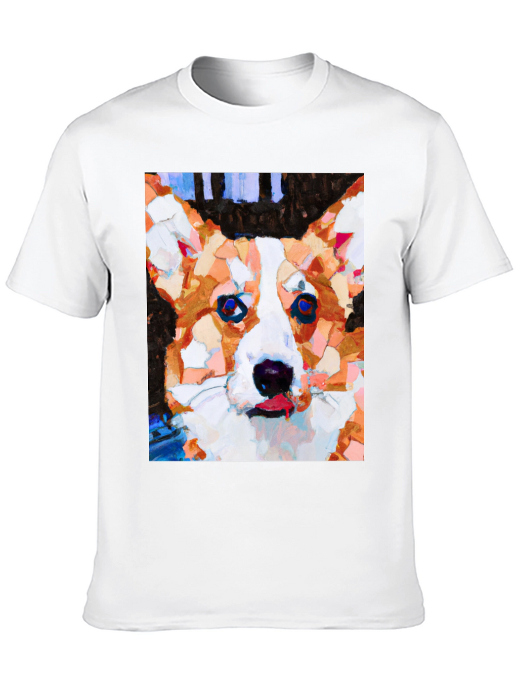Abstract Corgi Dog Art Black T-Shirt