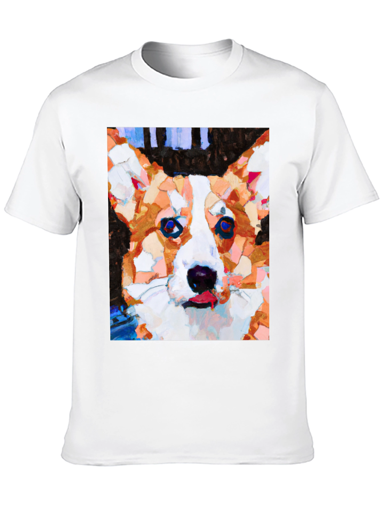 Abstract Corgi Dog Art Black T-Shirt