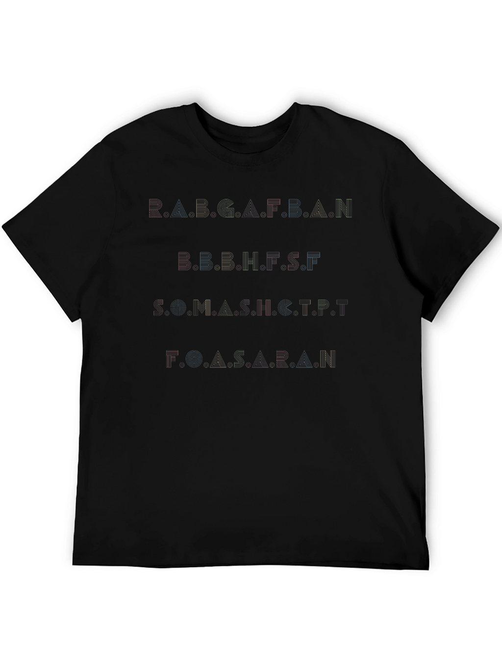Abstract Text Graphic Black T-Shirt