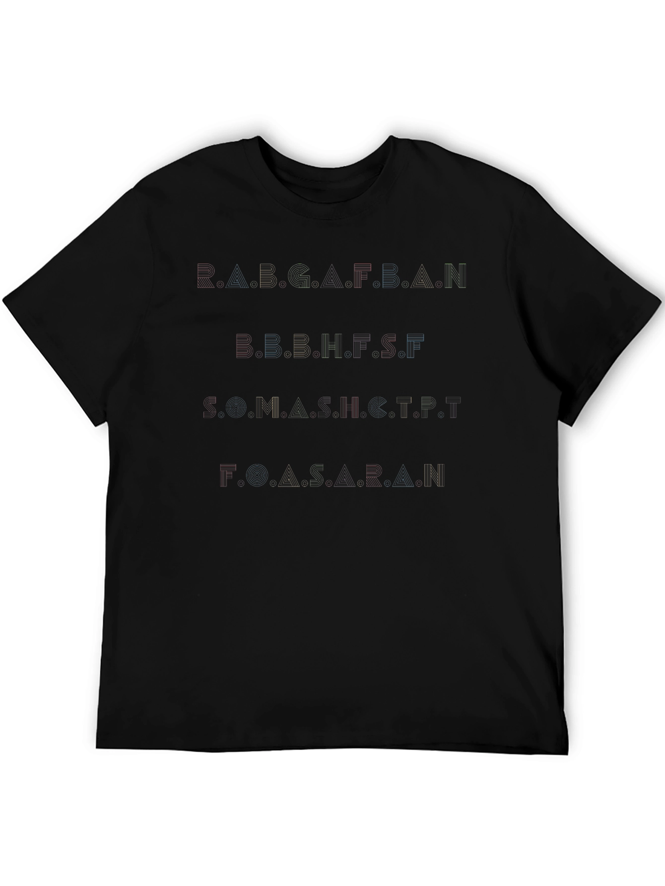 Abstract Text Graphic Black T-Shirt