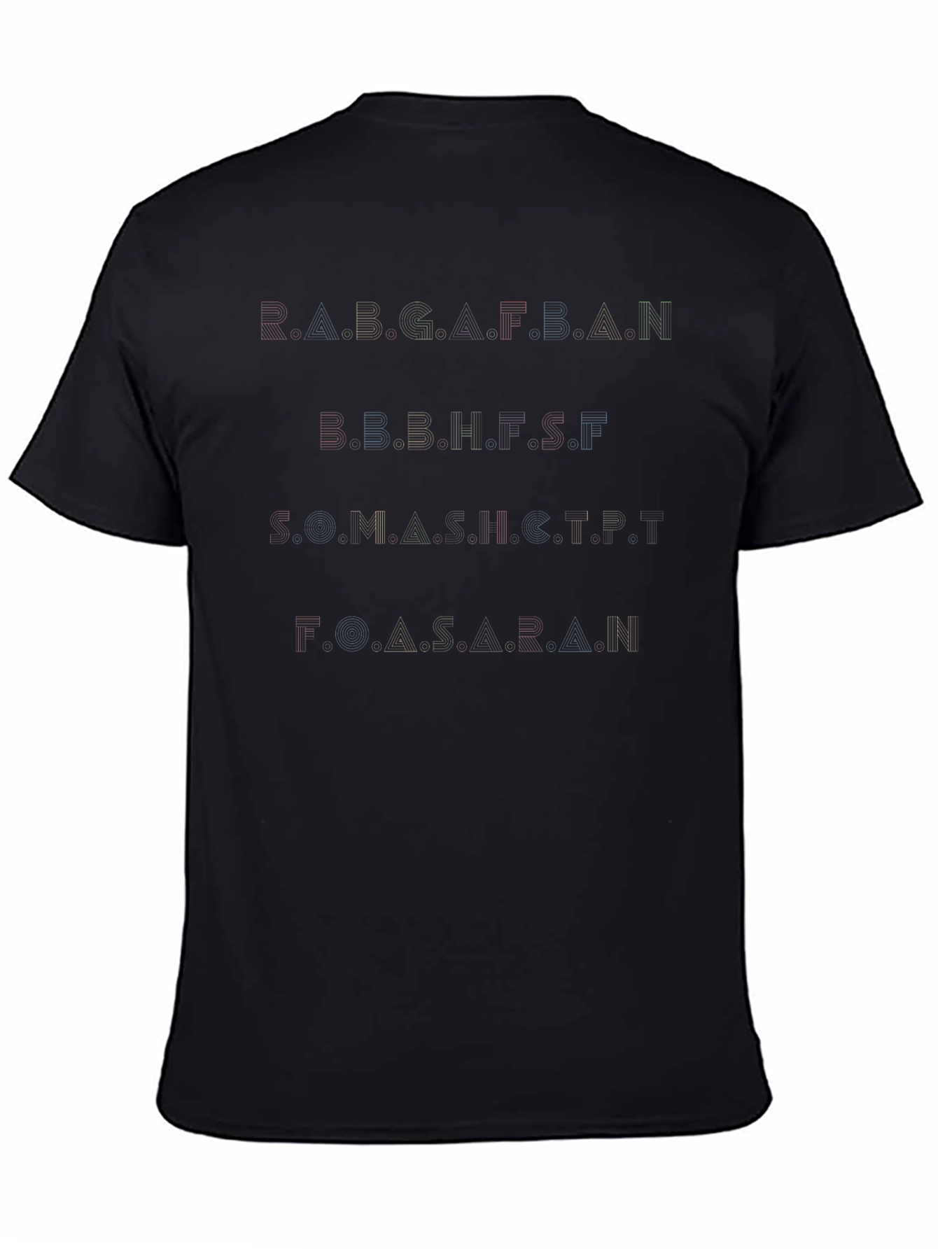 Abstract Text Graphic Black T-Shirt